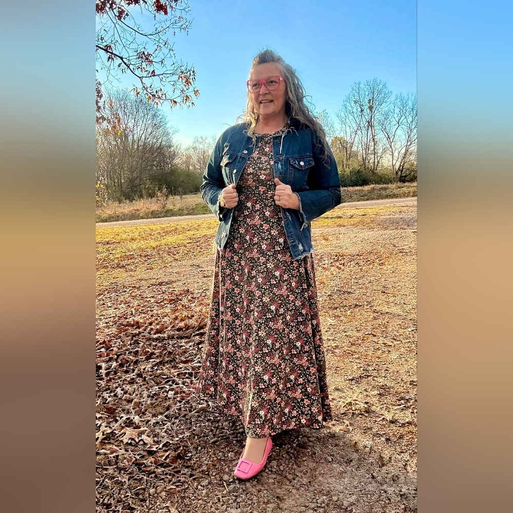 Small Floral Women's Cotton Maxi  Dress